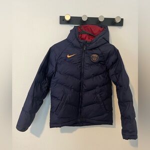 Nike youth PSG Large Puffer Jacket with Red Lining